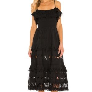 Lovers and Friends lace ruffle black dress